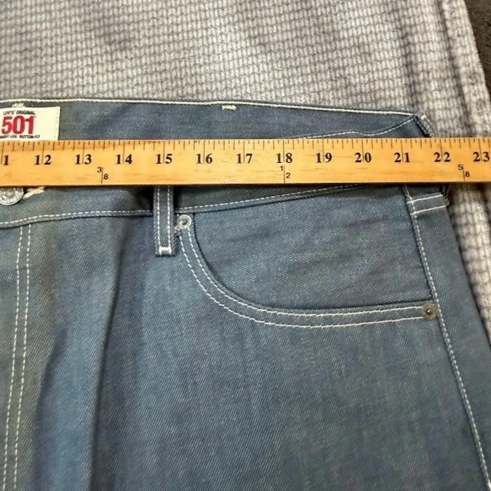 Levis 501 Original Straight Leg Mens Jeans Blue Grey W44 L30 Button Fly Cotton